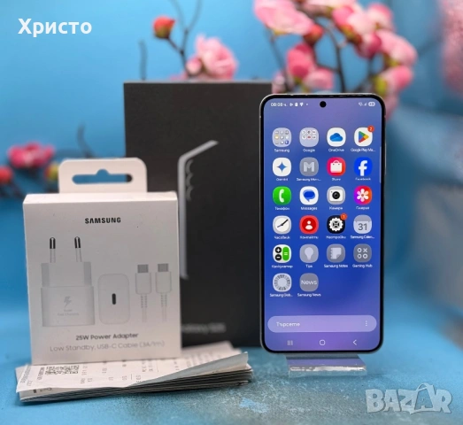 ГАРАНЦИОНЕН!!! Samsung Galaxy S25, 12GB RAM, 128GB, 5G, Icyblue + подарък оригинално зарядно, снимка 3 - Samsung - 54365002