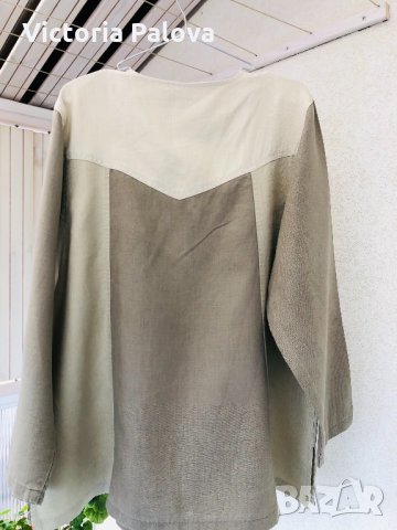 Голяма ленена блуза бохо стил Германия, снимка 8 - Блузи с дълъг ръкав и пуловери - 31215833