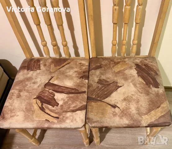Два трапезни дървени стола , снимка 2 - Столове - 56235818