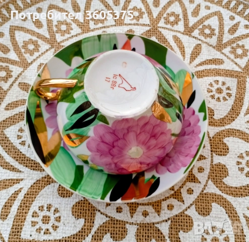 Сервиз за чай,руски порцелан от Дулево, снимка 4 - Антикварни и старинни предмети - 52942456