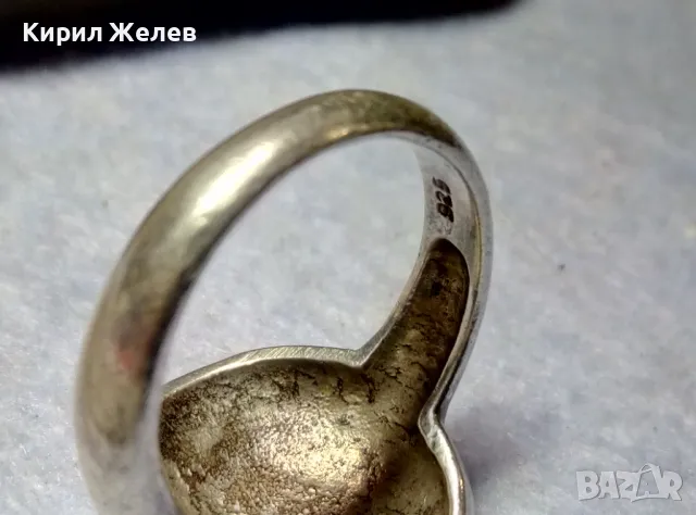 ПРЕКРАСЕН ВИНТИДЖ АРТ СЕДЕФЕН СРЕБЪРЕН ПРЪСТЕН СРЕБРО 925 с РЪЧНО ИНКРУСТИРАН КРАЛСКИ СЕДЕФ 47534, снимка 7 - Пръстени - 49915516