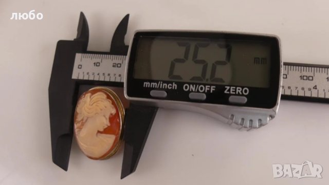 Сребърна Брошка Камея 0,800 Сребро Със Златен Обков 18 к, снимка 11 - Колиета, медальони, синджири - 42252155