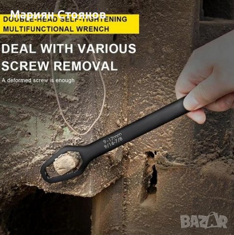 Регулируем гаечен ключ тресчотка универсален двуглав 3-17мм, снимка 2 - Ключове - 37940884