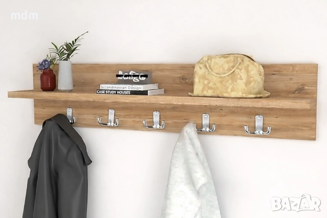 Практичен и стилен дървен закачалник за дрехи, снимка 2 - Други стоки за дома - 53287548
