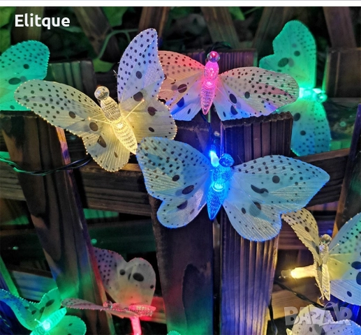 Верига от LED лампички за градината  с пеперуди, 12 лампи, снимка 7 - Други - 52817069