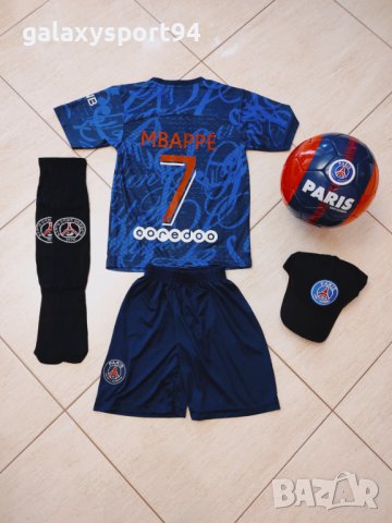 Лято 2022 Неймар Синьо Черен екип + Калци + Шапка + Топка 99лв Неймар ПСЖ, снимка 4 - Футбол - 36844527