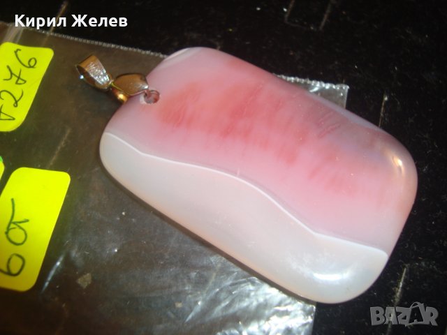 ПОЛУСКЪПОЦЕНЕН КАМЪК ГОЛЯМА ШЛИФОВАНА АРТ ПЛОЧКА МЕДАЛЬОН ПЕНДАНТ БИЖУ 7276, снимка 5 - Колиета, медальони, синджири - 30568832