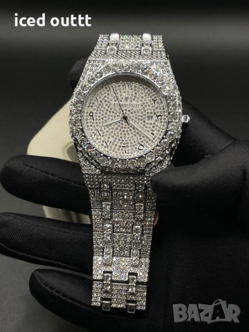 Диамантен Часовник Audemars Piguet Royal Oak Iced Out Moissanite 41mm, снимка 5 - Мъжки - 52583515