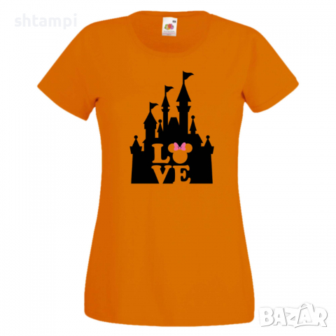 Дамска тениска Minnie Love Disney Castle Подарък,Изненада,Рожден ден,, снимка 7 - Тениски - 36530274