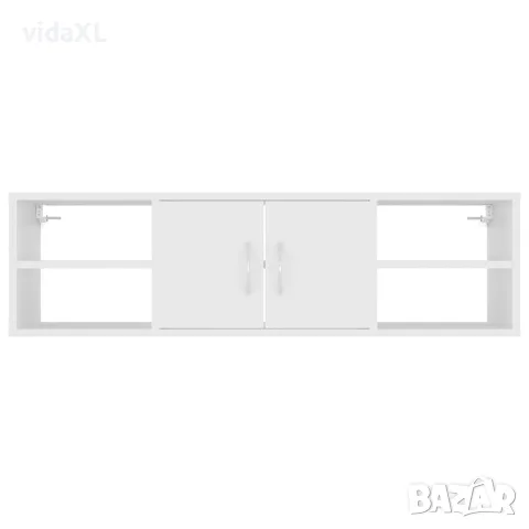 vidaXL Стенен рафт, бял, 102x30x29 см, инженерно дърво, снимка 6 - Етажерки - 56147821