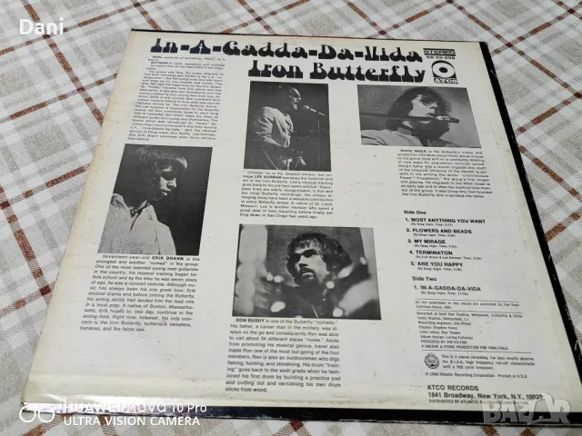 LP - Iron Butterfly ‎– In-A-Gadda-Da-Vida- 20лв, VG, снимка 3 - Грамофонни плочи - 49026366