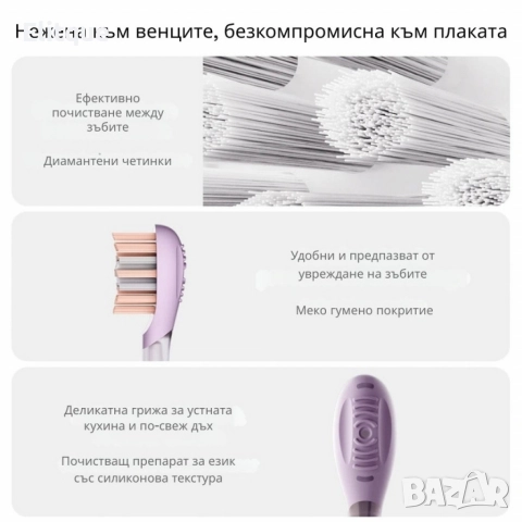 Електрическа четка за зъби Oclean X Ease Pro, 1бр. накрайник, 5 режима, снимка 10 - Други - 52710188