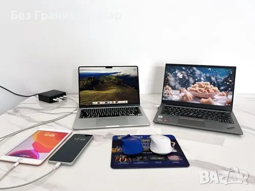 Ново Мощно 203W USB-C зарядно 4 в 1 за лаптопи, смартфони, таблети, снимка 4 - Друга електроника - 49429404