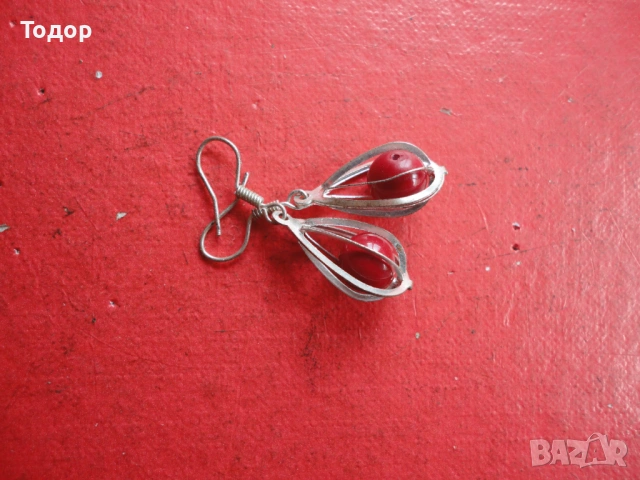 Посребрени обеци обици с камъни 5, снимка 4 - Обеци - 54088913