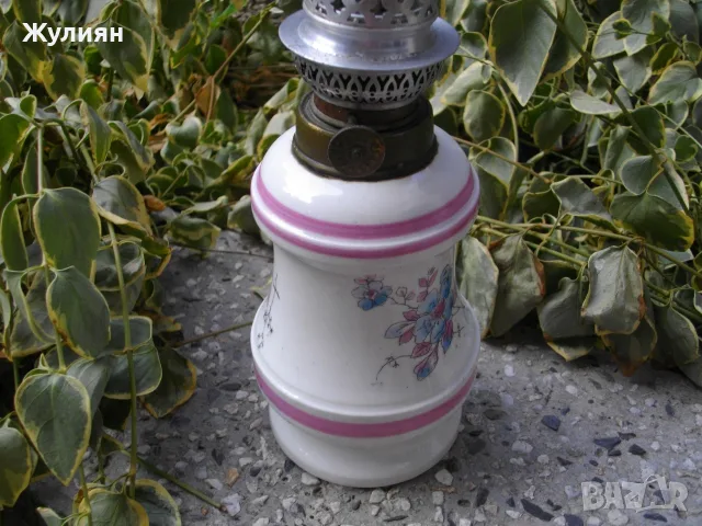 СТАРА ПОРЦЕЛАНОВА ГАЗЕНА ЛАМПА , снимка 3 - Антикварни и старинни предмети - 55936536