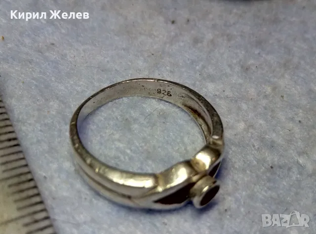 СТАР АНГЛИЙСКИ СРЕБЪРЕН ПРЪСТЕН СРЕБРО 925 с ГНЕЗДО За ВГРАЖДАНЕ на СКЪПОЦЕНЕН КАМЪК 47545, снимка 6 - Пръстени - 49704297