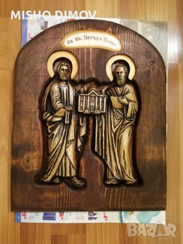 Икона св.св.Петър и Павел, снимка 6 - Дърводелски услуги - 21493329