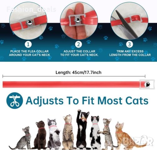 Нов предпазен нашийник за котки срещу бълхи и кърлежи Регулируем Водоустойчив , снимка 6 - За котки - 42096724