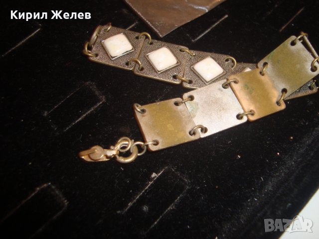 ВЪЗРОЖДЕНСКА БРОНЗОВА ПОСРЕБРЕНА ГРИВНА с КАМЪНИ 11895, снимка 8 - Антикварни и старинни предмети - 30523543