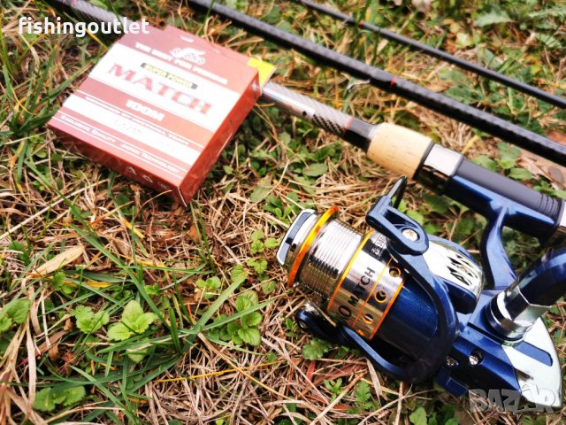 Риболовен комлпект- карбонова мач въдица 4,20мт, макара и корда.Нови !