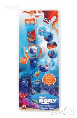 Рибка Немо Nemo Дори Dory 3D детски часовник прожектор