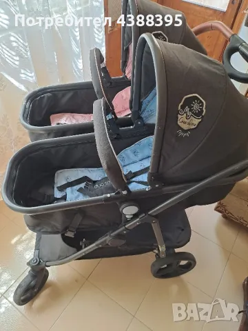 Бебешка количка Чиполино Дуо смарт за близнаци, снимка 3 - Детски колички - 49118795