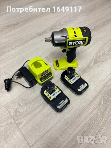 Акумулаторен гайковерт ½ Ryobi RIW18X с 2 батерии и зарядно[700/900nm]