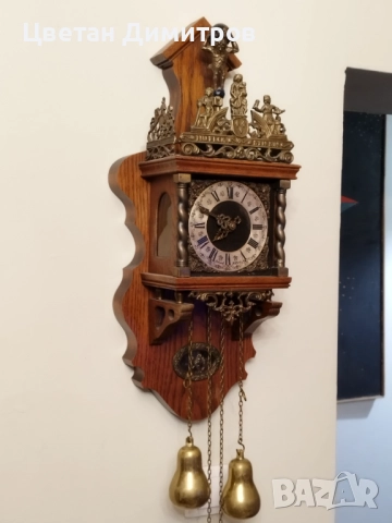 Антикварен стенен холандски часовник - Franz Hermle Атлас , снимка 2 - Стенни часовници - 52618158