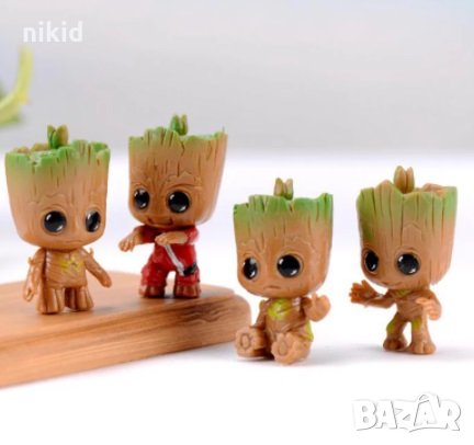 4 бр Пазители на Галактиката Marvel Guardians of the Galaxy Groot Груут пластмасова фигурка играчка 