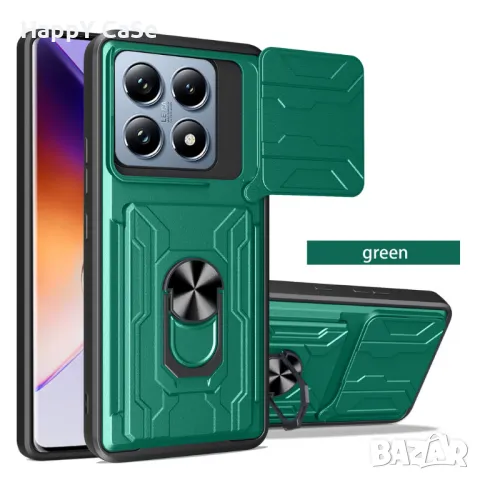 Xiaomi 14T / 14T Pro / RING CARD SLOT Удароустойчив кейс гръб калъф с магнит, снимка 11 - Калъфи, кейсове - 48226858