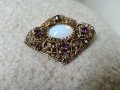 Ретро брошка с камъчета, снимка 5