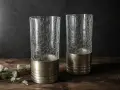 Комплект от 2 винтажни чаши/стакани с ефект кракле – Reines Zinn / Real Pewter.(1960-1970), снимка 1