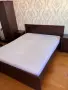 IKEA двойно легло 160×200 с ламелна рамка, матрак и 2 нощни шкафчета, снимка 1