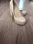 Бежови обувки с висок ток, снимка 1 - Дамски обувки на ток - 31866480