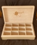 КУТИЯ ЗА ЧАЙ, ръчна изработка от ЛИПА, НОВА,Стилен дизайн, с дванадесет секции, за съхранение , снимка 1