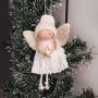 4212 Коледна фигурка Ангелче с плетена шапка, 14 см, снимка 1