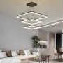 Модерен LED полилей, димируем, 3-слоен квадрат, регулиране на височина, снимка 7