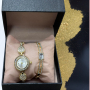 Красив комплект от дамски часовник и гривна с камъни цирконии, снимка 2