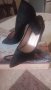 Елегантни велурени обувки с дебел,висок ток , снимка 1