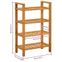 vidaXL Поставка за обувки с 4 рафта, 50x27x80 см, дъбов масив, снимка 5