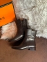Hermes Дамски Кафеви Кожени Боти Хермес Код E821, снимка 5