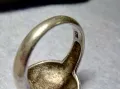 ПРЕКРАСЕН ВИНТИДЖ АРТ СЕДЕФЕН СРЕБЪРЕН ПРЪСТЕН СРЕБРО 925 с РЪЧНО ИНКРУСТИРАН КРАЛСКИ СЕДЕФ 47534, снимка 7