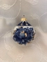 Руска порцеланова топка за елха  кобалт и злато, ръчна изработка, масивна, нова, Гжельский фарфор, снимка 2