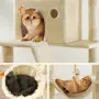 Драскалка за котки Beige 206 см – XXL катерушка с 2 къщички, хамак и площадки, снимка 3