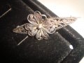 ЮВЕЛИРНО РЪЧНО ИЗРАБОТЕНА СТАРИННА СРЕБЪРНА ФЛОРАЛНА БРОШКА АРТ НУВО РЕТРО АРТ БИЖУ ФИЛИГРАН 17254, снимка 10