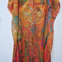Туника-рокля за плажа в модерни цветни принтове и в свободна права кройка, универсален размер, снимка 4 - Рокли - 44748666