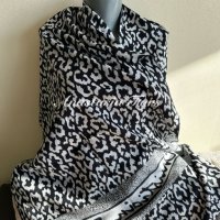 Прекрасен шал наметало от вълна Dior  сиво с черно, снимка 1 - Шалове - 42625498