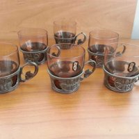 Руски метални стакани  подстакани , снимка 1 - Антикварни и старинни предмети - 30467496