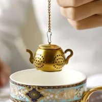 Цедка за чай комплект с лъжичка, снимка 1 - Аксесоари за кухня - 44215444