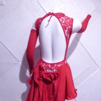 Червена детска рокля за спортни танци, снимка 5 - Детски рокли и поли - 42805665